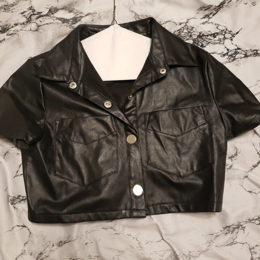 leather short jkt